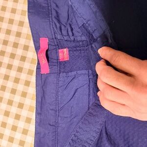 Women's Navy Blue Shorts with Pink Tag